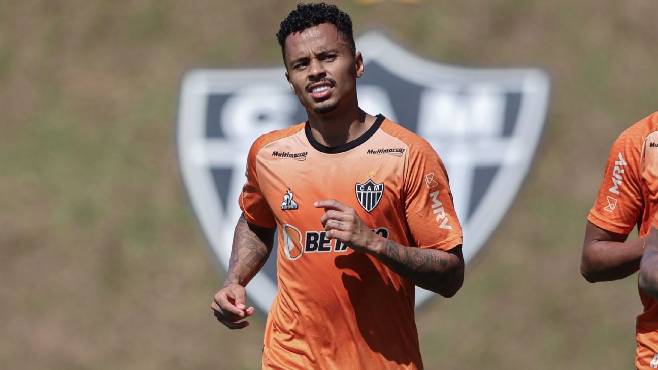 Allan durante treino do Atlético-MG, na Cidade do Galo Pedro Souza/Atlético-MG