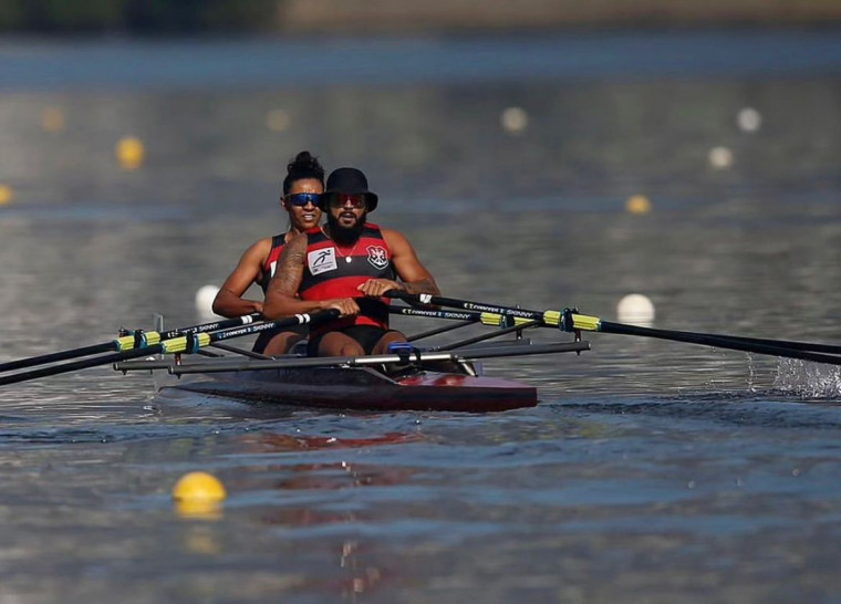 Fla athletes gave a show at Lagoa Rodrigo de Freitas, in Rio. Photo: Disclosure/CRF