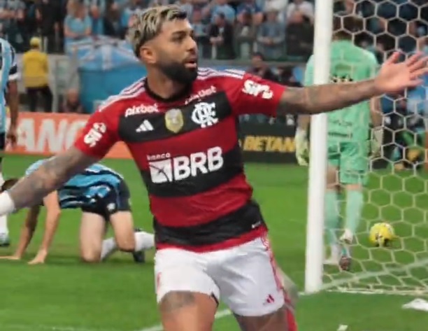 Gabigol abriu o placar. Imagem: Twitter/CRF