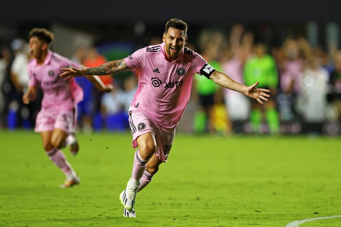 Messi on the pitch for Inter Miami. Photo: Disclosure/Concacaf