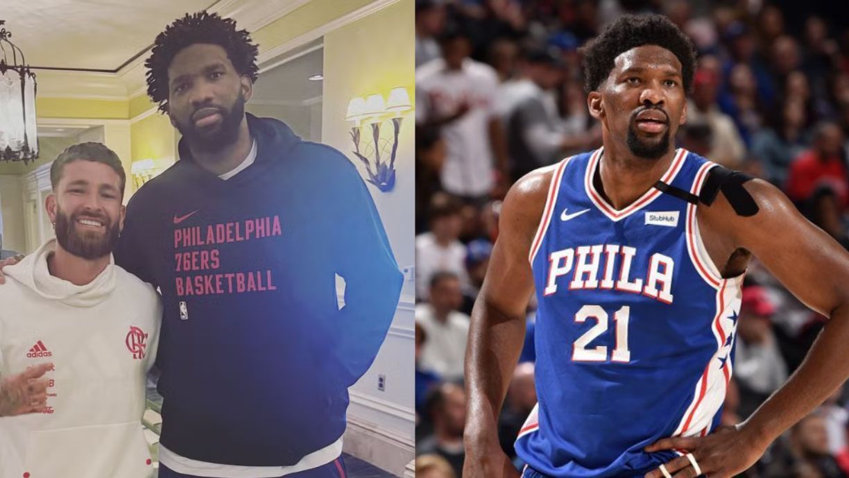 Joel Embiid com Léo Pereira / Divulgação