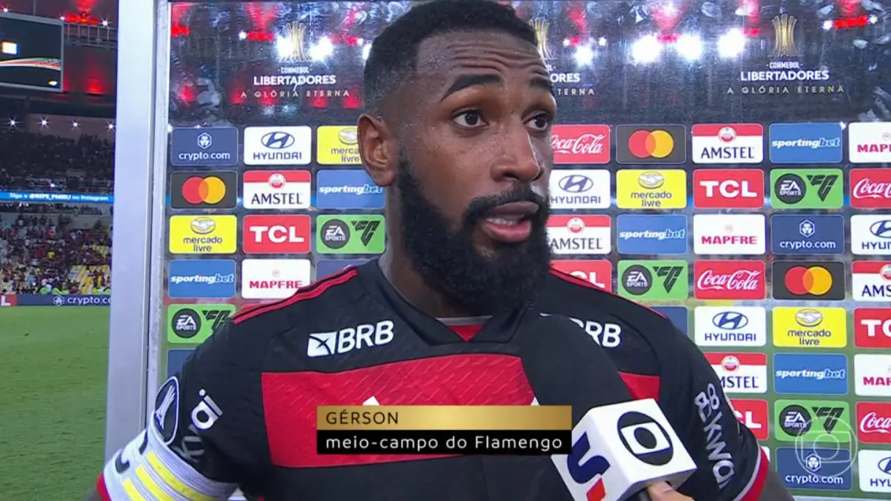 GERSON DESTACA IMPORTÂNCIA DA VITÓRIA DO FLAMENGO NA LIBERTADORES: "CONTINUAR TRABALHANDO"