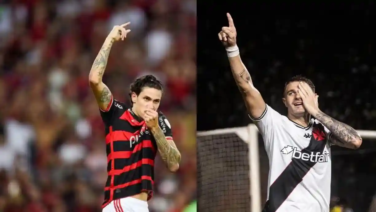 PEDRO X VEGETTI: VEJA NÚMEROS DOS CENTROAVANTES EM 2024 ATUANDO POR FLAMENGO E VASCO