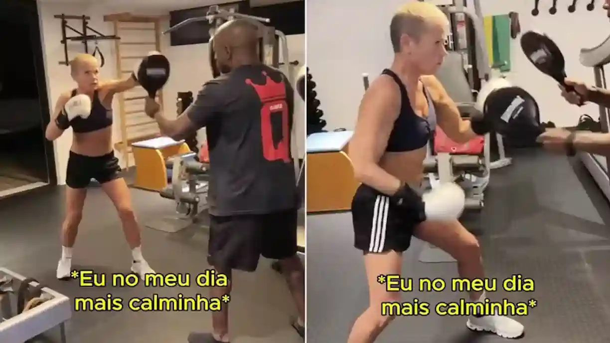 XUXA COMPARTILHA COM SEGUIDORES TREINO INTENSO DE BOXE