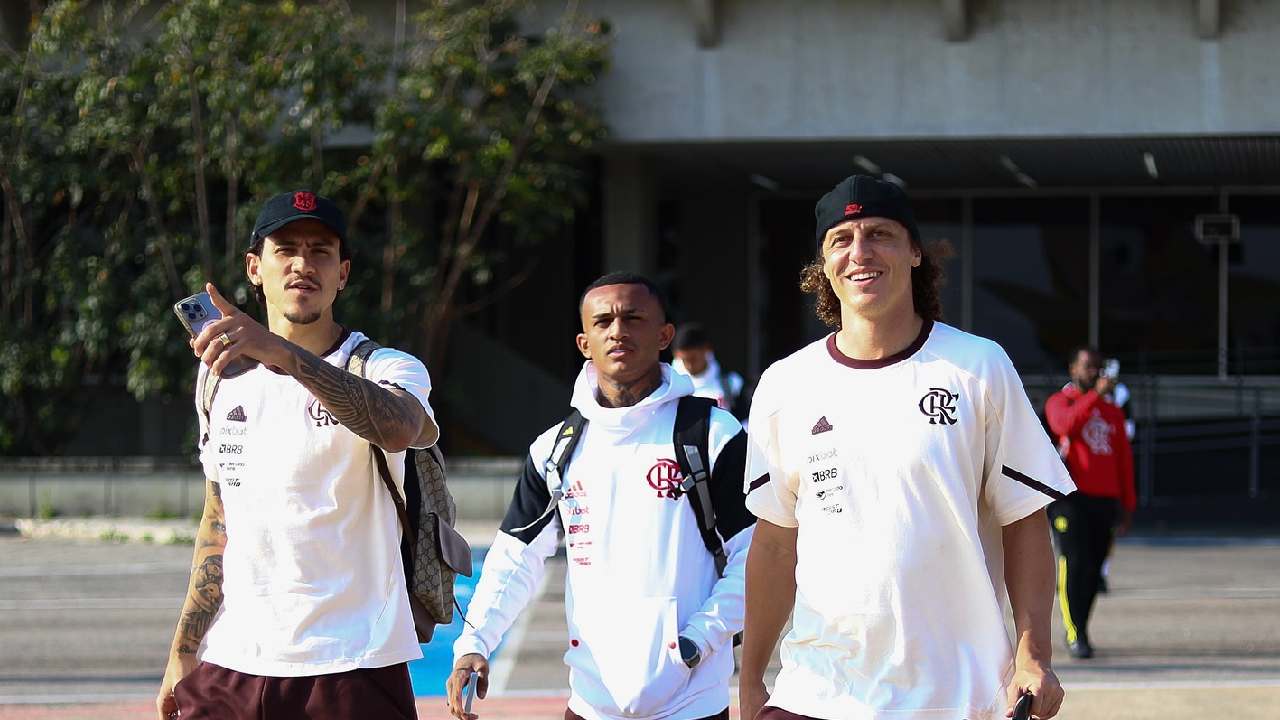 David Luiz lembrou de conversa com Pedro após chegada ao Flamengo que motivou o centroavante - Foto: Reprodução/Flamengo