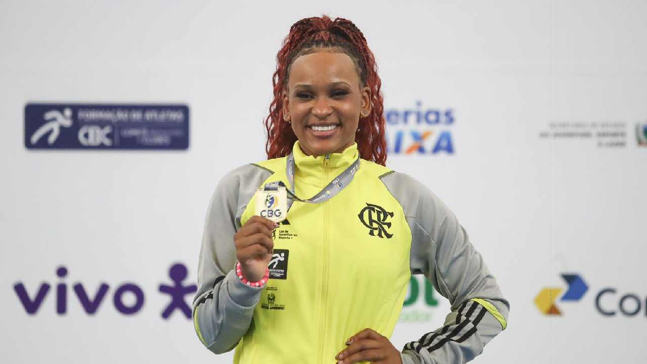 Rebeca Andrade do Flamengo foi embaixadora do evento ( Foto/ CRF ) 