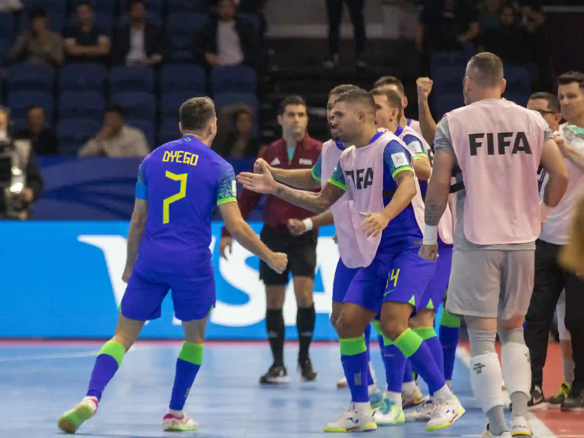 Dyego marcou os três gols brasileiros na semifinal. Foto: CBF