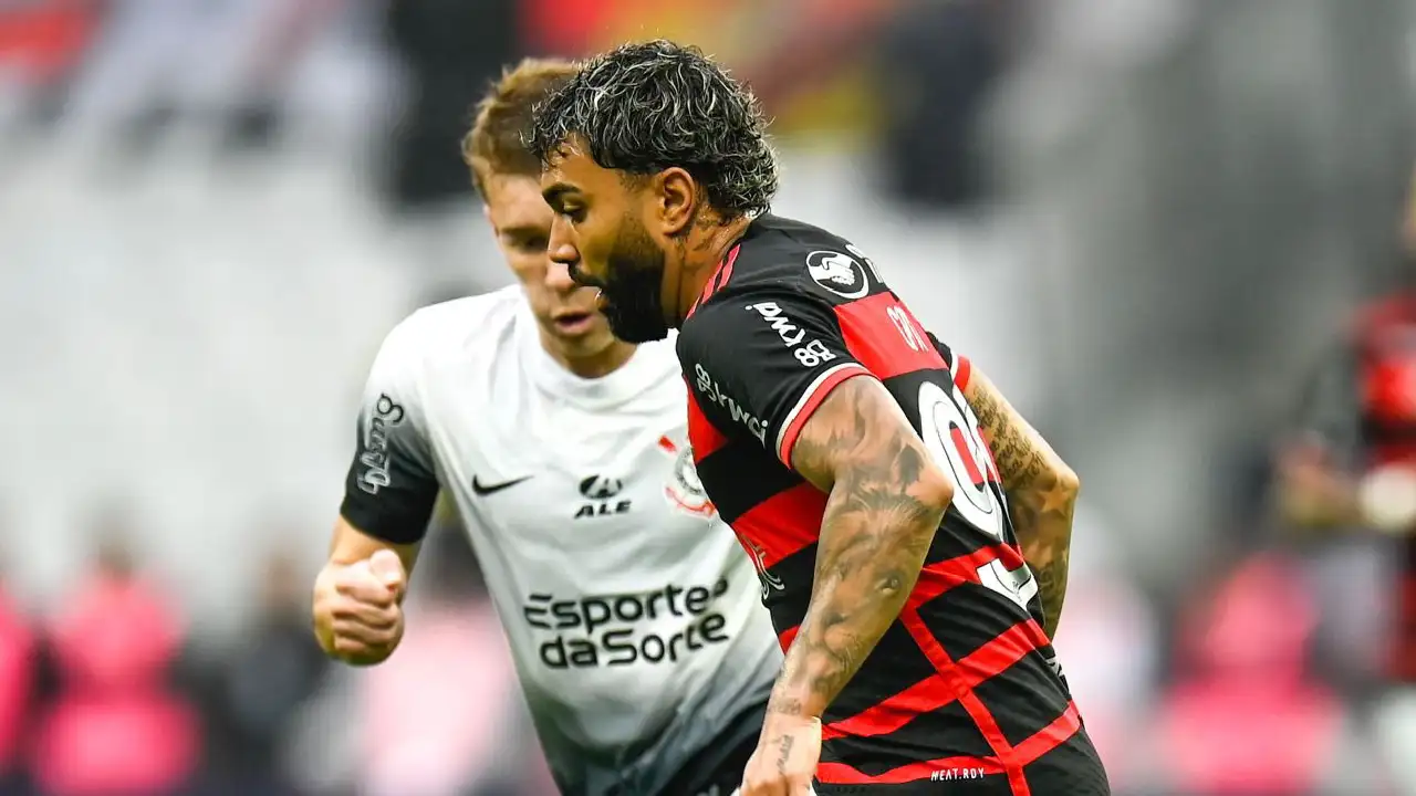 Gabigol jogou poucos minutos pelo Flamengo contra o Corinthians na Copa do Brasil - Foto: Reprodução