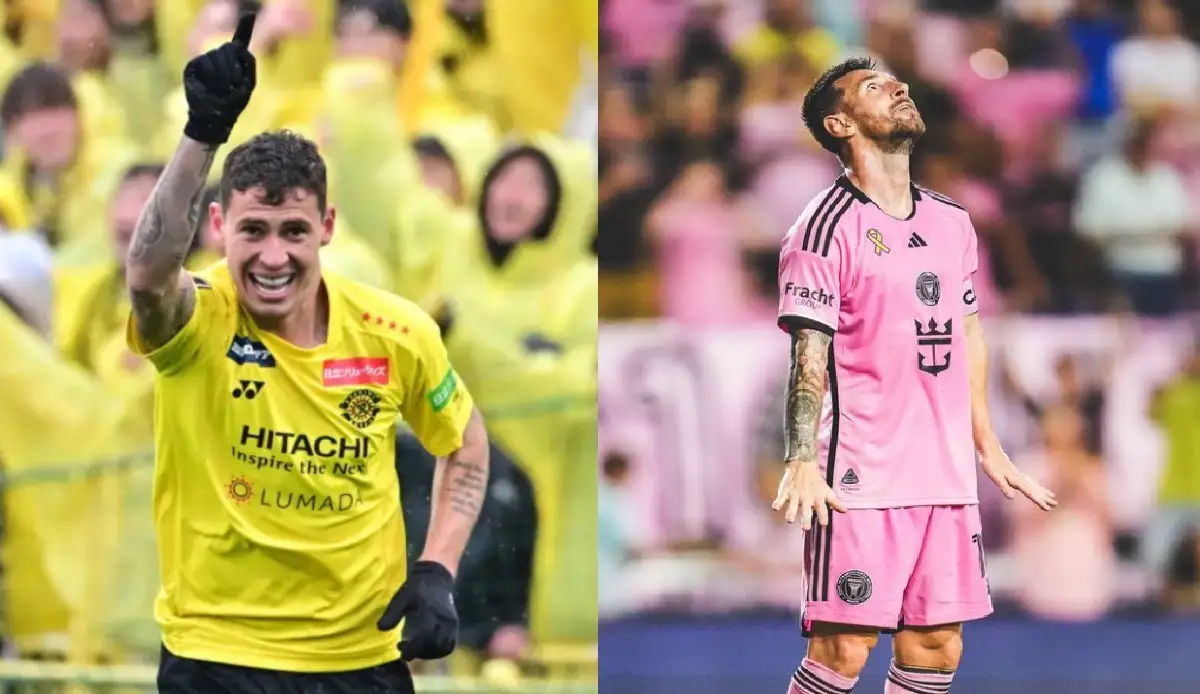 Matheus Sávio tem números comparados a Messi - Foto: Divulgação/ kashiwa Reysol | Divulgação/Inter Miami