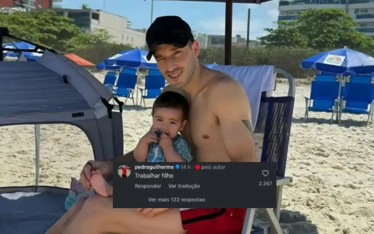 Pedro brinca com Viña após postagem do uruguaio do Flamengo na praia