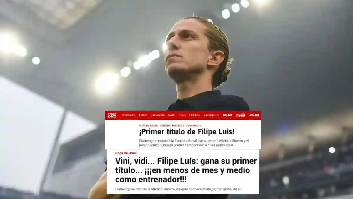 Spanish newspapers have Filipe Luis on the cover and praise the coach's title for Flamengo