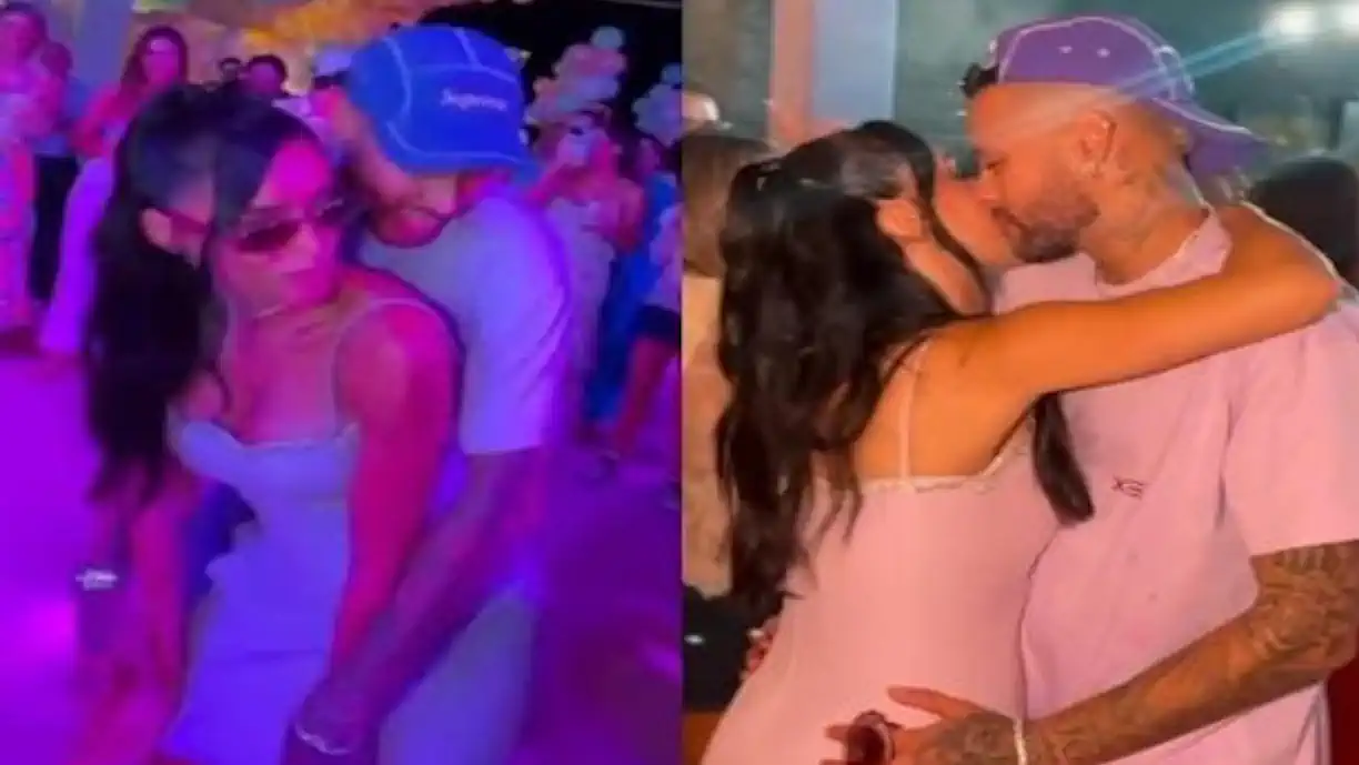 Bruna Biancardi e Neymar curtem aniversário da filha agarradinhos