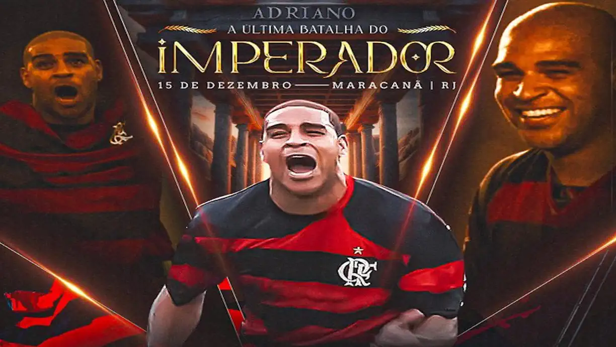 Assista ao vivo a despedida de Adriano Imperador ( Reprodução/ Flamengo)