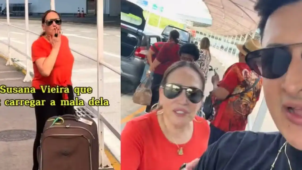 Influencer encontra Susana Vieira em aeroporto e protagoniza momento divertido com atriz