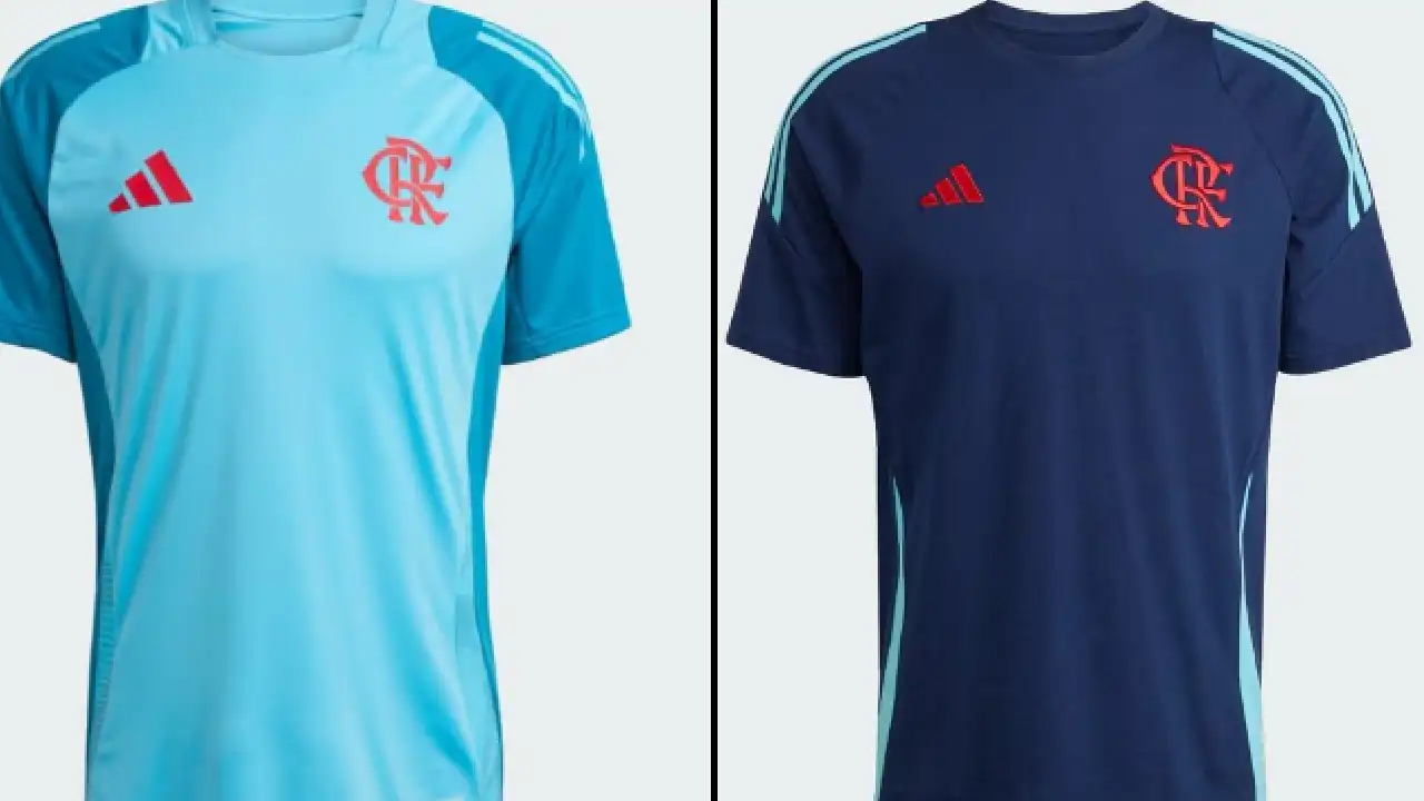  Nova camisa de treino do Flamengo 2024-2025 lançada pela Adidas - foto: reprodução