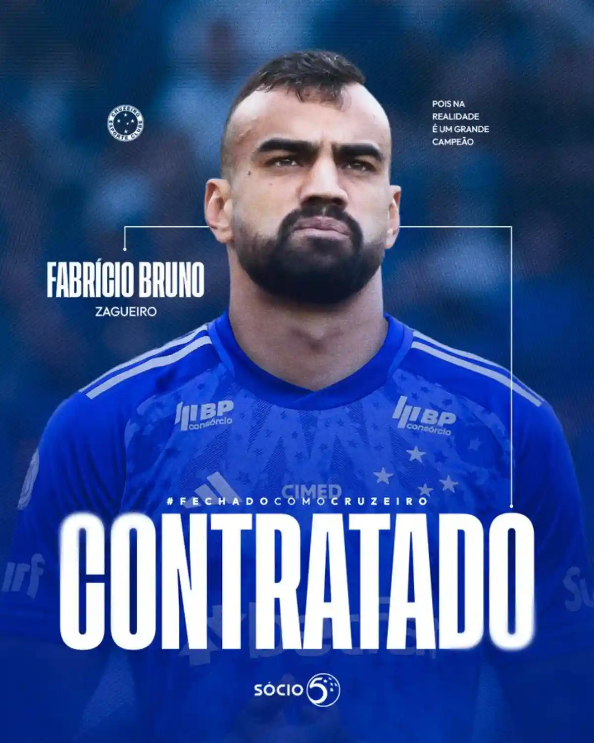 Cruzeiro anunciou Fabrício Bruno, ex-Flamengo - Foto: Reprodução/Cruzeiro