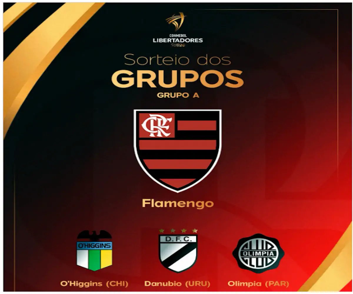 Flamengo conhece adversarios na libertadores sub-20 e tentará o bi da competição internacional de base